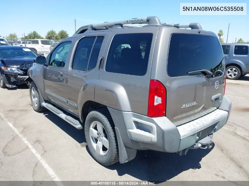 2006 Nissan Xterra Se VIN: 5N1AN08W06C535508 Lot: 40105115