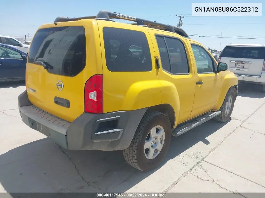 5N1AN08U86C522312 2006 Nissan Xterra S