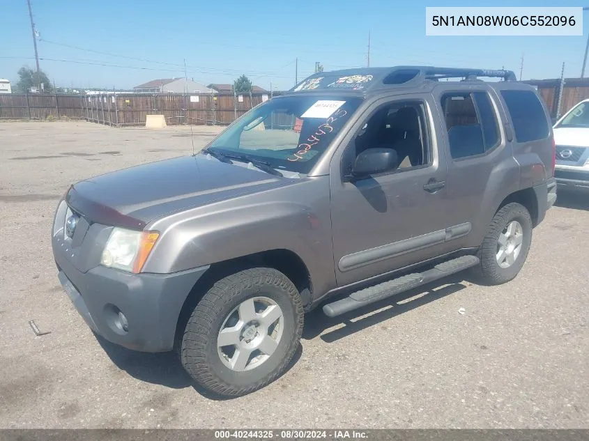 2006 Nissan Xterra S VIN: 5N1AN08W06C552096 Lot: 40244325