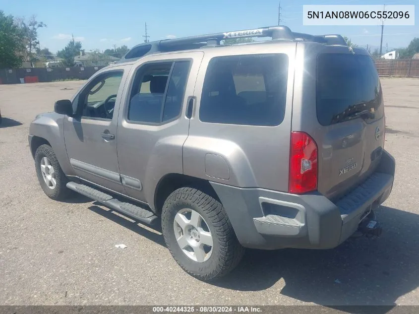 2006 Nissan Xterra S VIN: 5N1AN08W06C552096 Lot: 40244325