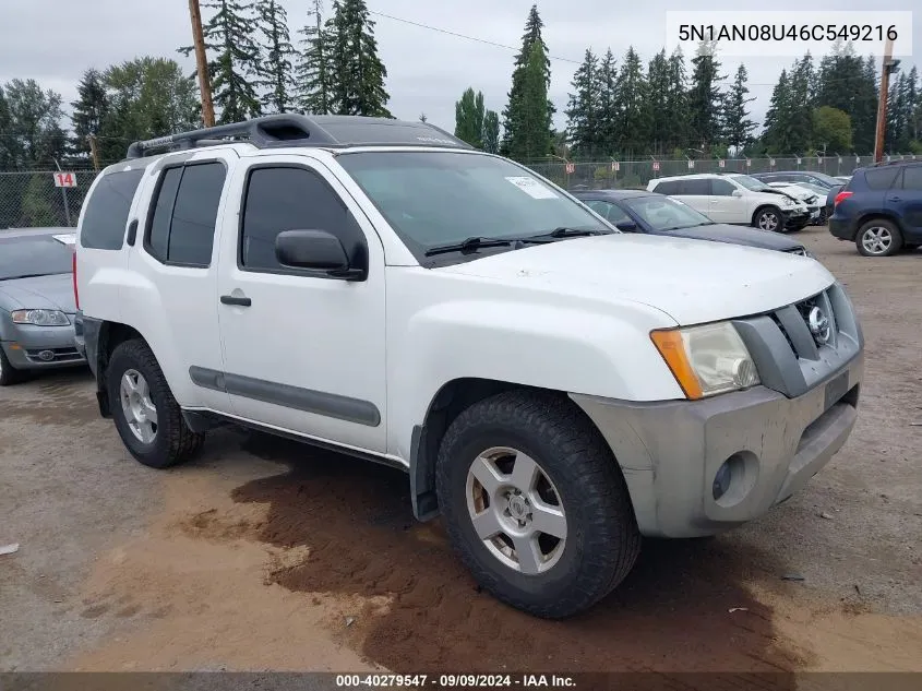 2006 Nissan Xterra S VIN: 5N1AN08U46C549216 Lot: 40279547