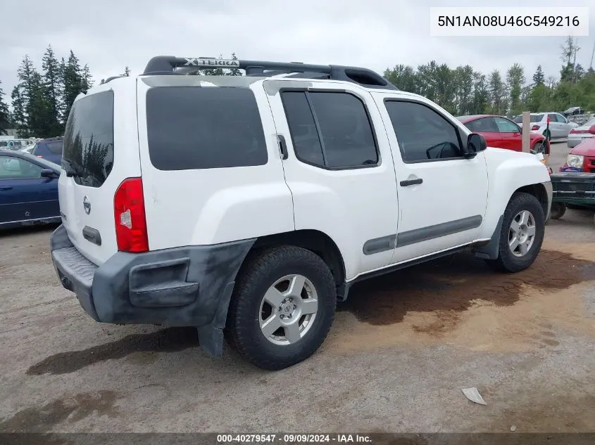 2006 Nissan Xterra S VIN: 5N1AN08U46C549216 Lot: 40279547