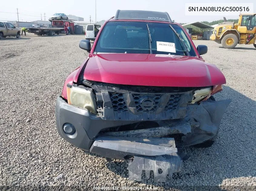 2006 Nissan Xterra S VIN: 5N1AN08U26C500516 Lot: 40281522