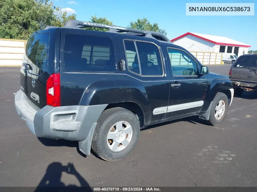 2006 Nissan Xterra S VIN: 5N1AN08UX6C538673 Lot: 40370710