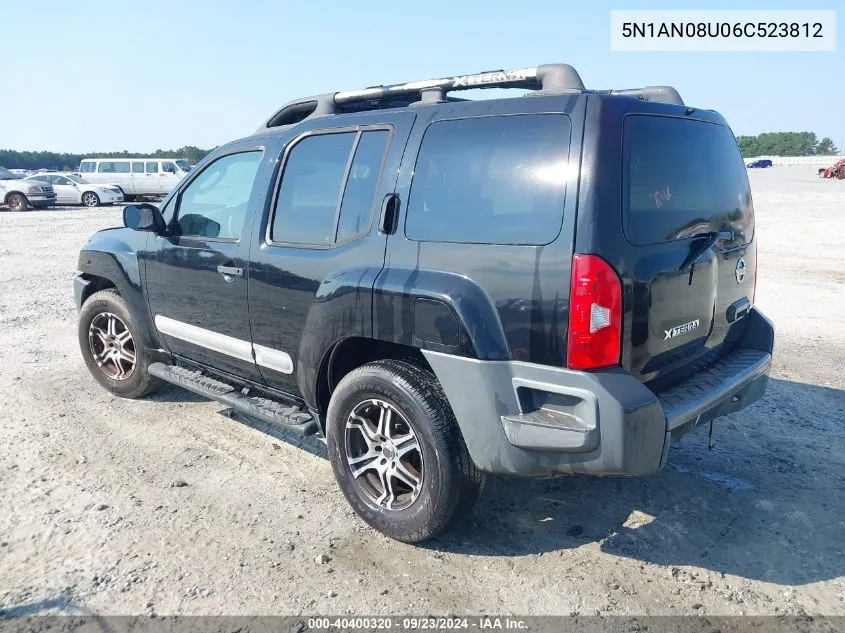 2006 Nissan Xterra X VIN: 5N1AN08U06C523812 Lot: 40400320