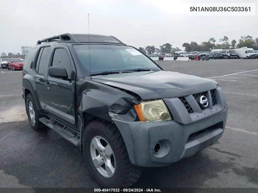 2006 Nissan Xterra Se VIN: 5N1AN08U36C503361 Lot: 40417032