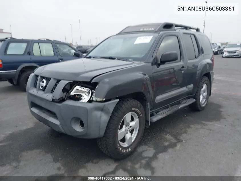 2006 Nissan Xterra Se VIN: 5N1AN08U36C503361 Lot: 40417032