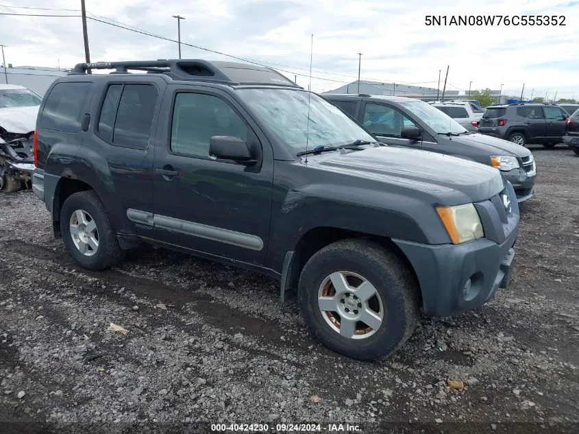 2006 Nissan Xterra S VIN: 5N1AN08W76C555352 Lot: 40424230