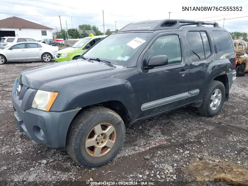 2006 Nissan Xterra S VIN: 5N1AN08W76C555352 Lot: 40424230