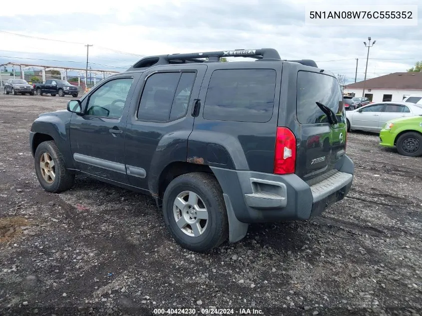 2006 Nissan Xterra S VIN: 5N1AN08W76C555352 Lot: 40424230