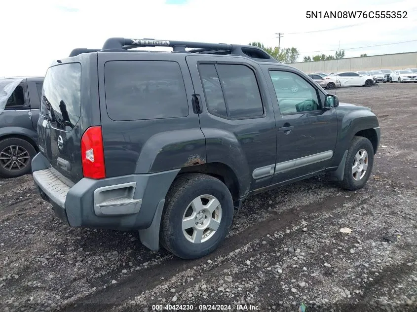 2006 Nissan Xterra S VIN: 5N1AN08W76C555352 Lot: 40424230