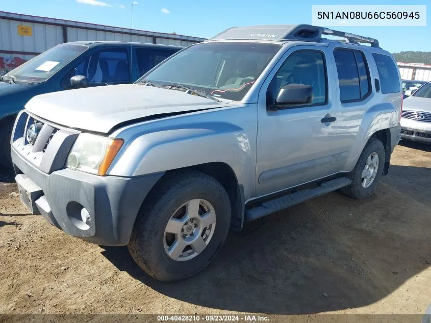 2006 Nissan Xterra S VIN: 5N1AN08U66C560945 Lot: 40428210