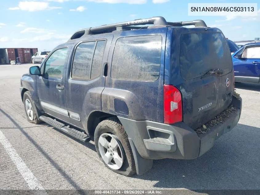 2006 Nissan Xterra Se VIN: 5N1AN08W46C503113 Lot: 40431734