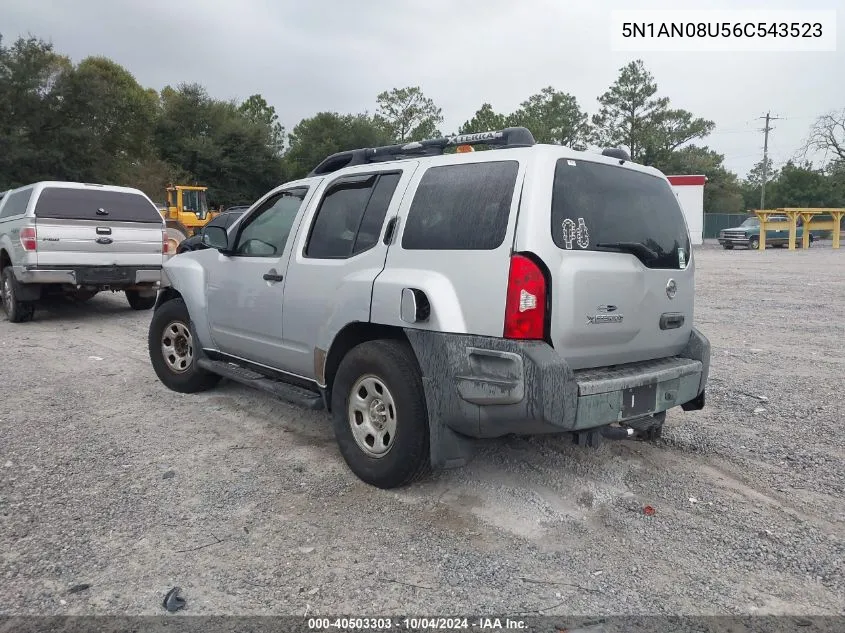 2006 Nissan Xterra X VIN: 5N1AN08U56C543523 Lot: 40503303