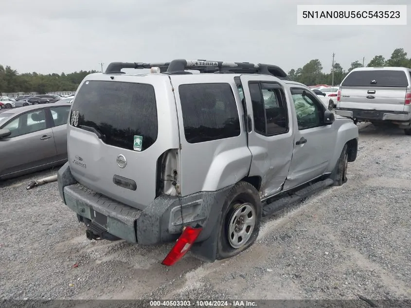 2006 Nissan Xterra X VIN: 5N1AN08U56C543523 Lot: 40503303