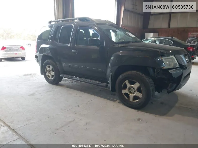 2006 Nissan Xterra S VIN: 5N1AN08W16C535730 Lot: 40513647