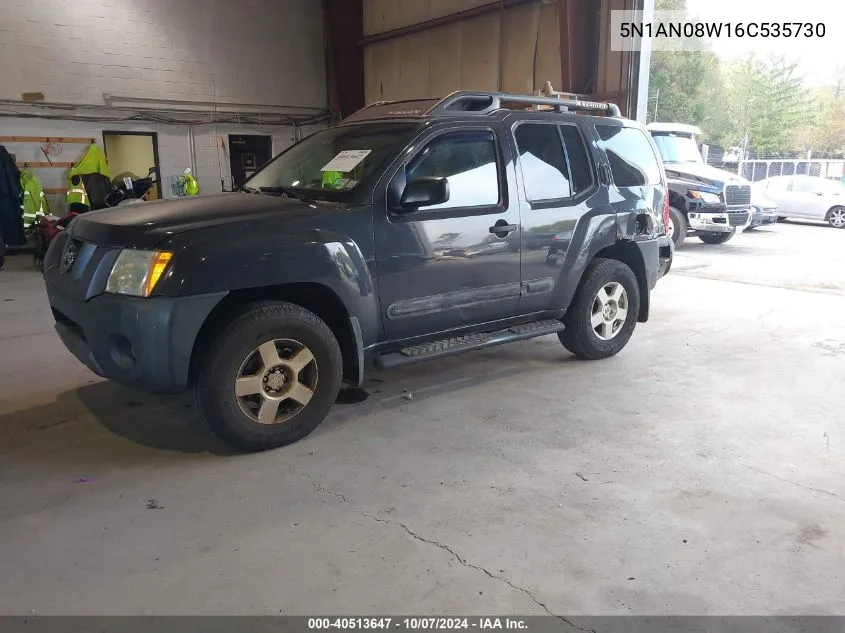 2006 Nissan Xterra S VIN: 5N1AN08W16C535730 Lot: 40513647