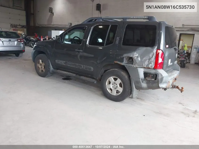 2006 Nissan Xterra S VIN: 5N1AN08W16C535730 Lot: 40513647