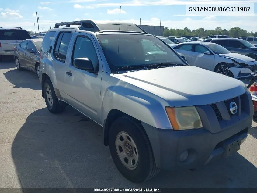 2006 Nissan Xterra X VIN: 5N1AN08U86C511987 Lot: 40527080