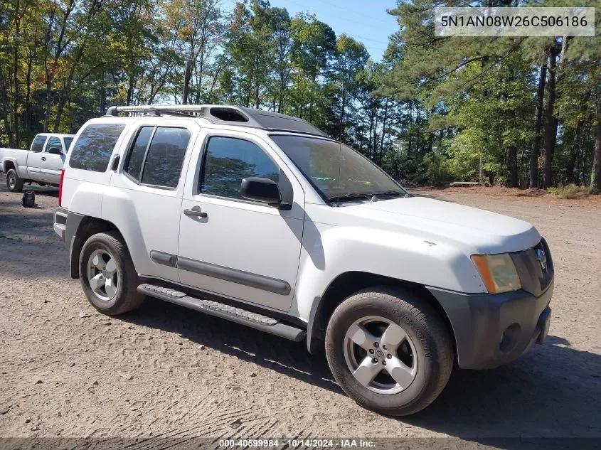 2006 Nissan Xterra Se VIN: 5N1AN08W26C506186 Lot: 40599984