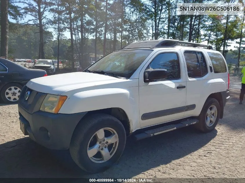 2006 Nissan Xterra Se VIN: 5N1AN08W26C506186 Lot: 40599984