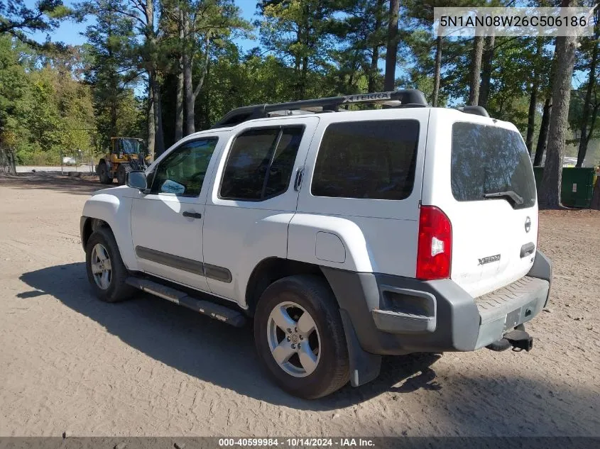 2006 Nissan Xterra Se VIN: 5N1AN08W26C506186 Lot: 40599984