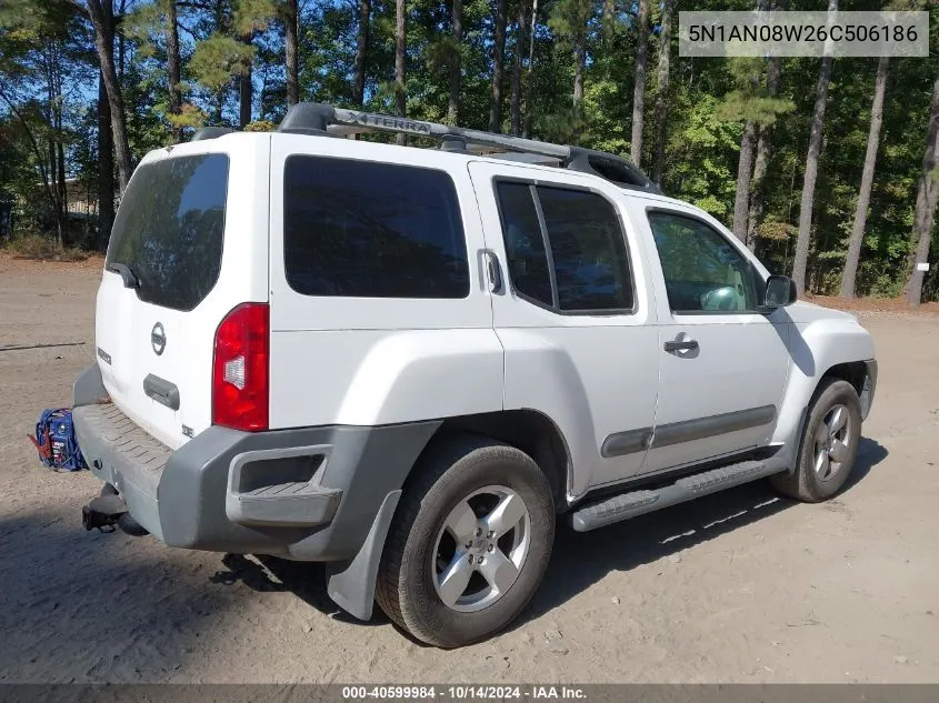 2006 Nissan Xterra Se VIN: 5N1AN08W26C506186 Lot: 40599984