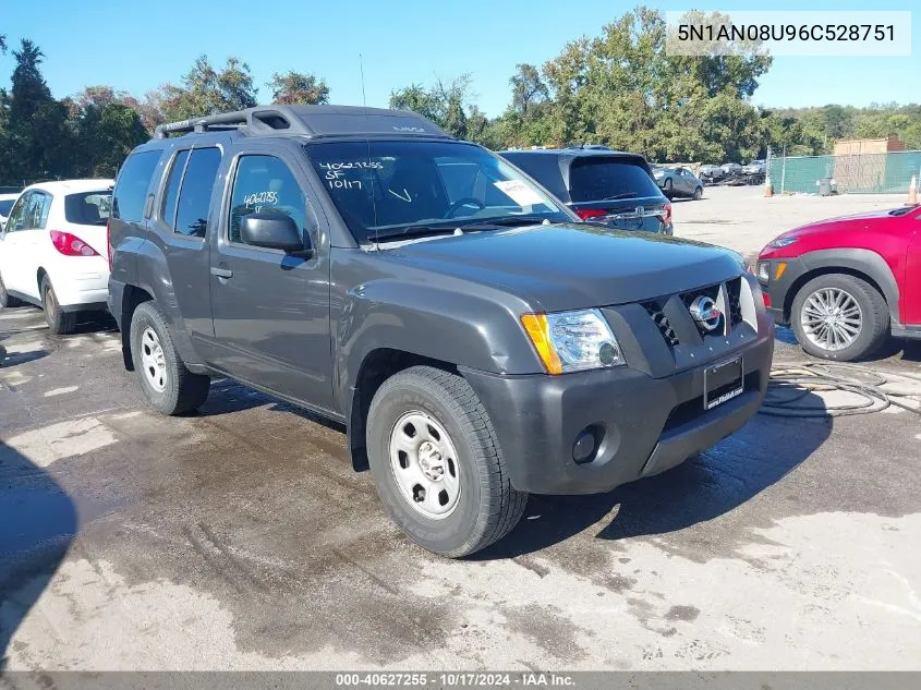 2006 Nissan Xterra X VIN: 5N1AN08U96C528751 Lot: 40627255