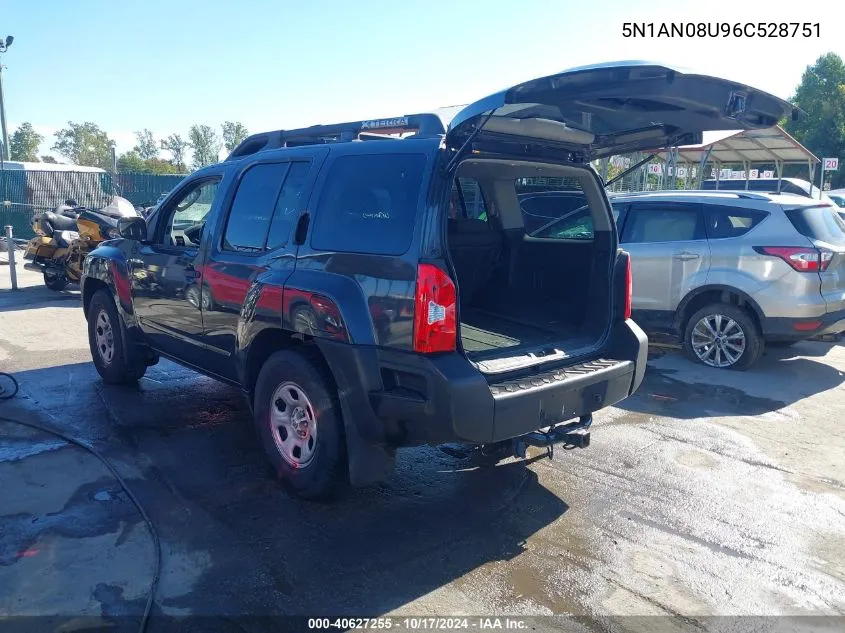 2006 Nissan Xterra X VIN: 5N1AN08U96C528751 Lot: 40627255