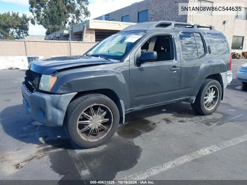 2006 Nissan Xterra X VIN: 5N1AN08W86C544635 Lot: 40631029