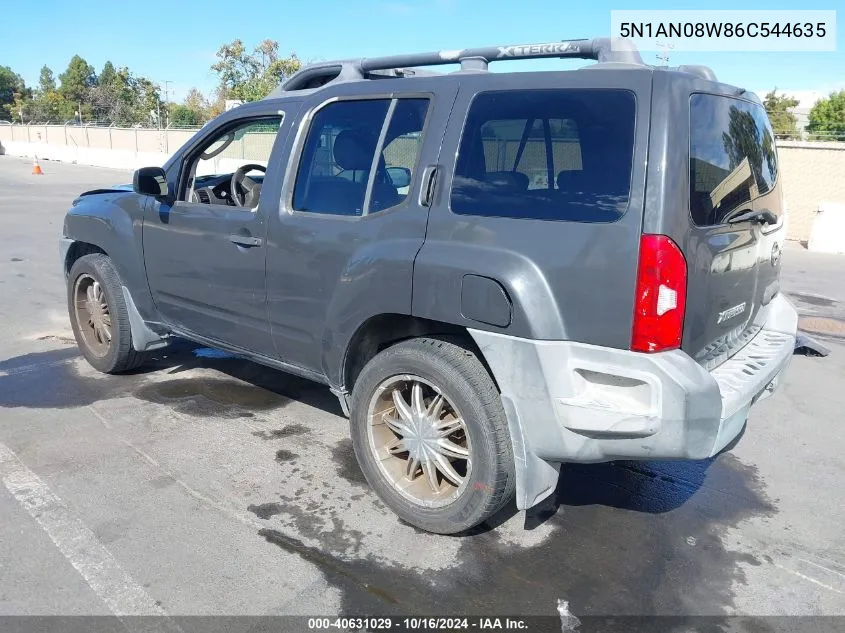 2006 Nissan Xterra X VIN: 5N1AN08W86C544635 Lot: 40631029