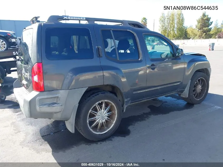 2006 Nissan Xterra X VIN: 5N1AN08W86C544635 Lot: 40631029