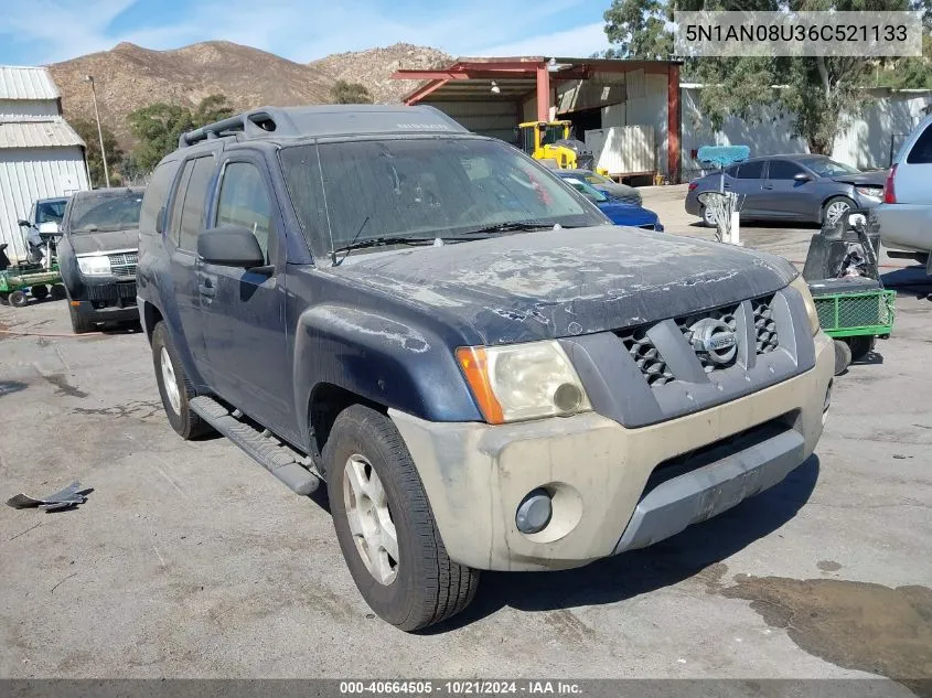 2006 Nissan Xterra S VIN: 5N1AN08U36C521133 Lot: 40664505