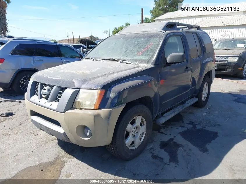 2006 Nissan Xterra S VIN: 5N1AN08U36C521133 Lot: 40664505