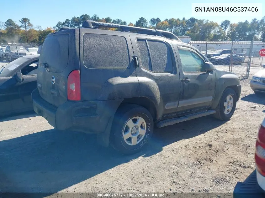 2006 Nissan Xterra S VIN: 5N1AN08U46C537406 Lot: 40675777