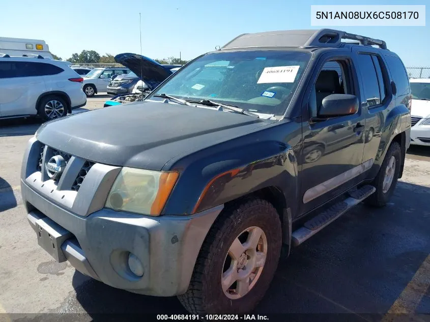 2006 Nissan Xterra S VIN: 5N1AN08UX6C508170 Lot: 40684191