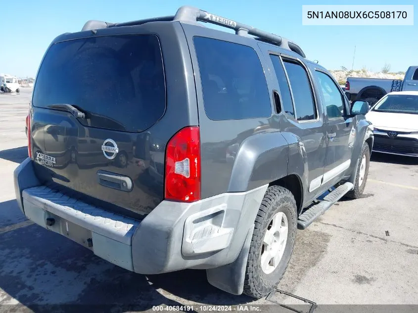 2006 Nissan Xterra S VIN: 5N1AN08UX6C508170 Lot: 40684191