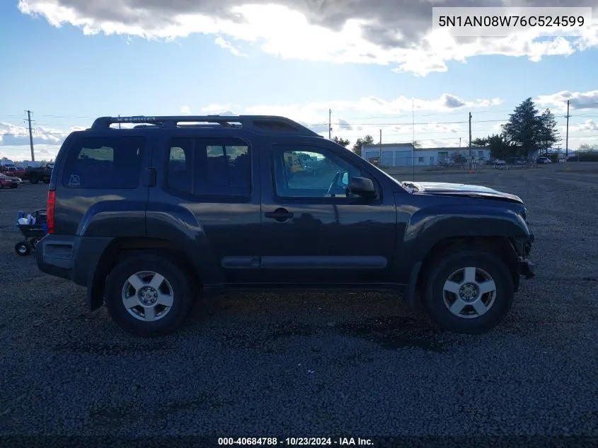 2006 Nissan Xterra S VIN: 5N1AN08W76C524599 Lot: 40684788