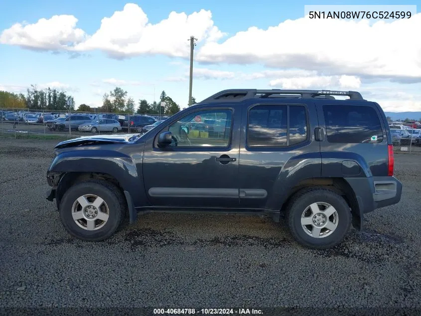 2006 Nissan Xterra S VIN: 5N1AN08W76C524599 Lot: 40684788