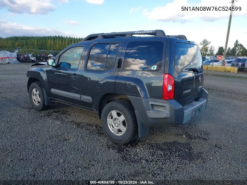 2006 Nissan Xterra S VIN: 5N1AN08W76C524599 Lot: 40684788