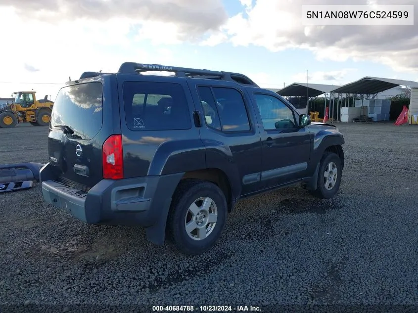 2006 Nissan Xterra S VIN: 5N1AN08W76C524599 Lot: 40684788