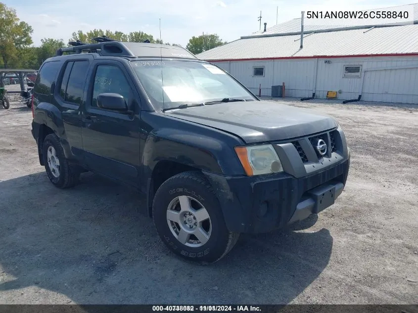 2006 Nissan Xterra S VIN: 5N1AN08W26C558840 Lot: 40738082