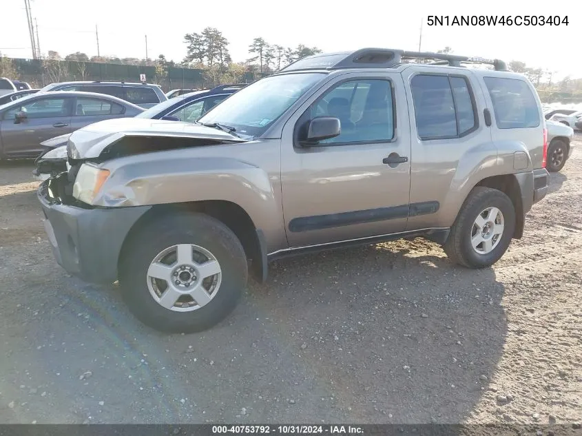 2006 Nissan Xterra S VIN: 5N1AN08W46C503404 Lot: 40753792