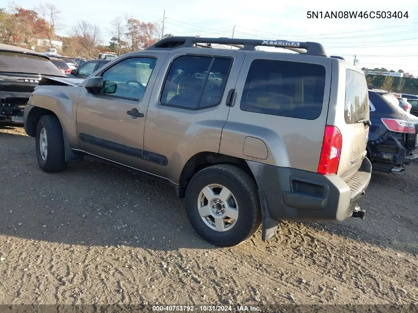 2006 Nissan Xterra S VIN: 5N1AN08W46C503404 Lot: 40753792