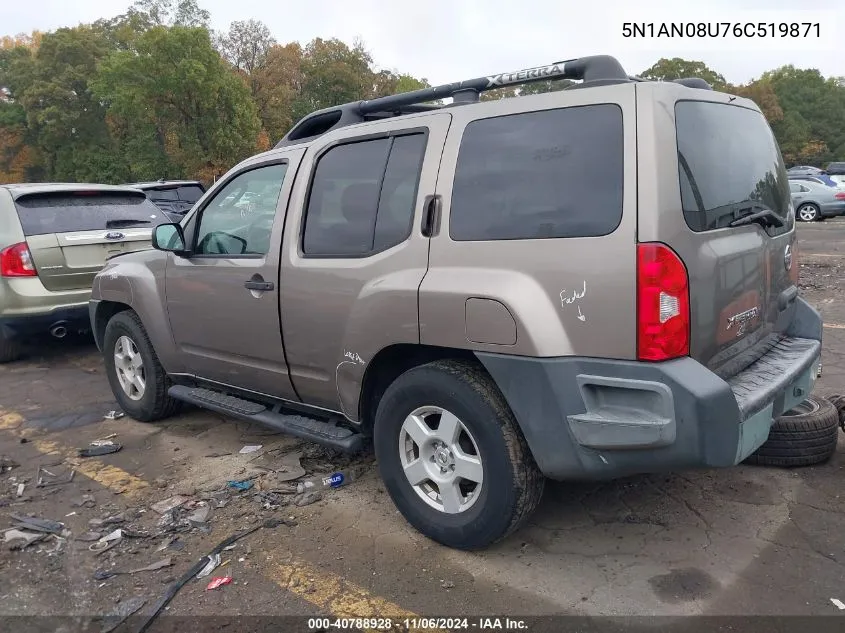 2006 Nissan Xterra S VIN: 5N1AN08U76C519871 Lot: 40788928