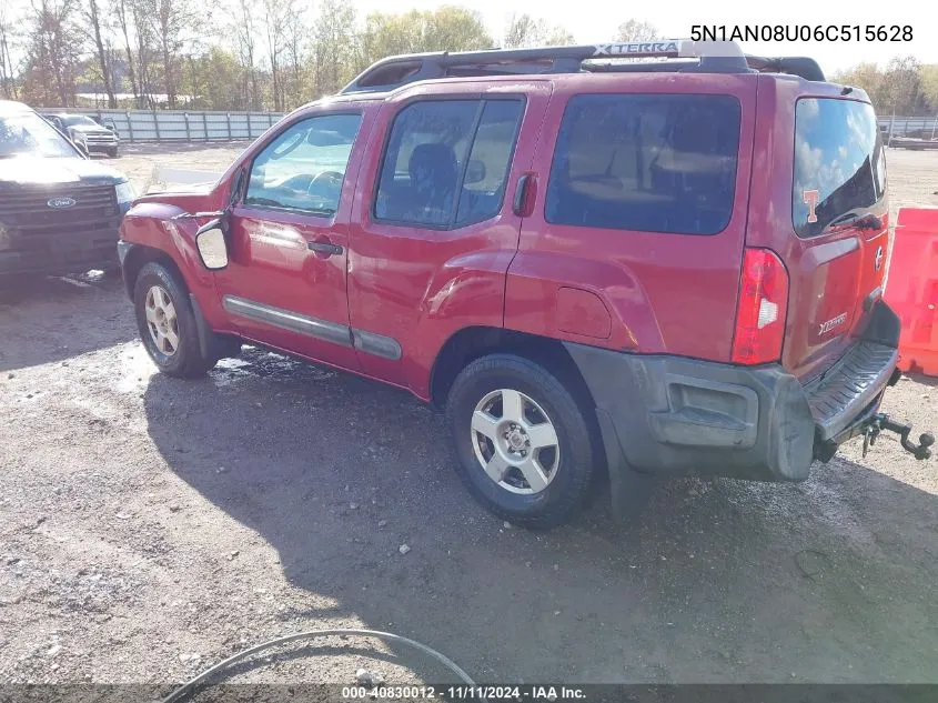 2006 Nissan Xterra S VIN: 5N1AN08U06C515628 Lot: 40830012