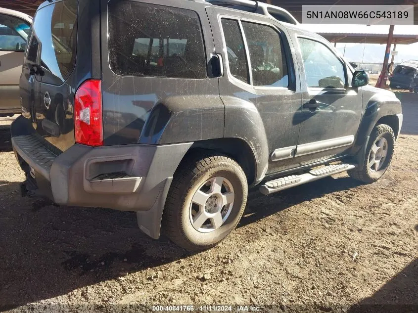 2006 Nissan Xterra S VIN: 5N1AN08W66C543189 Lot: 40841766