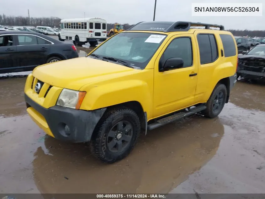 2006 Nissan Xterra X VIN: 5N1AN08W56C526304 Lot: 40859375