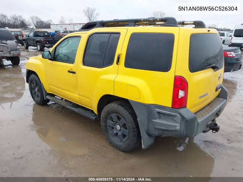 2006 Nissan Xterra X VIN: 5N1AN08W56C526304 Lot: 40859375