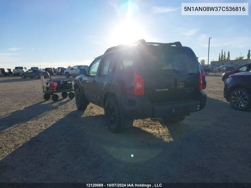 2007 Nissan Xterra Se VIN: 5N1AN08W37C536816 Lot: 12120069